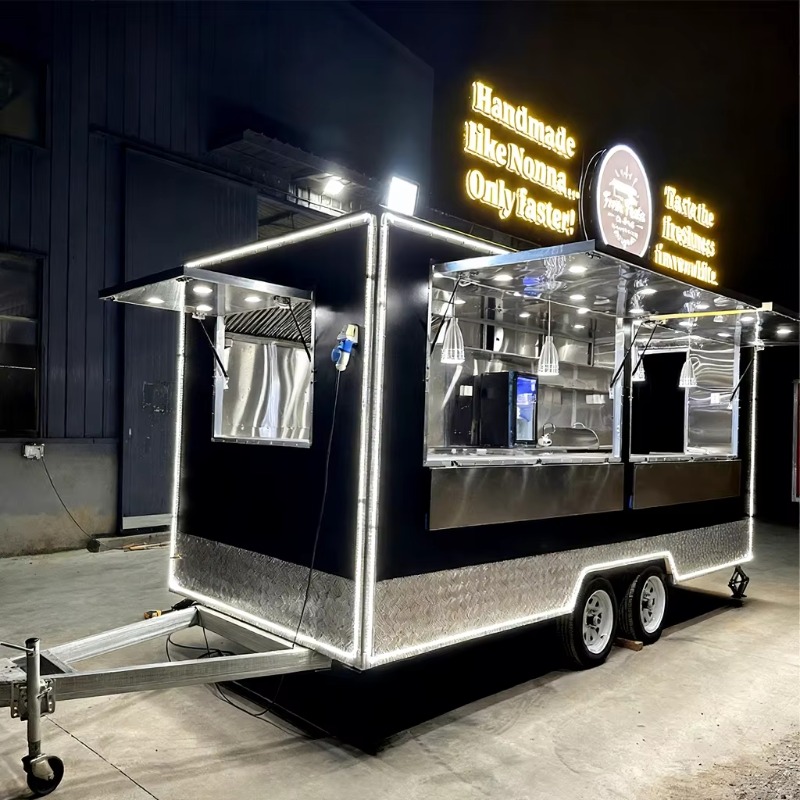 Food Snacks Catering - รถขายอาหารเคลื่อนที่ รถพ่วงขายอาหารแบบพกพา รถเข็นขายอาหารเชิงพาณิชย์ ซุ้มขายขนมกลางแจ้ง ตู้ขายอาหารเคลื่อนที่
