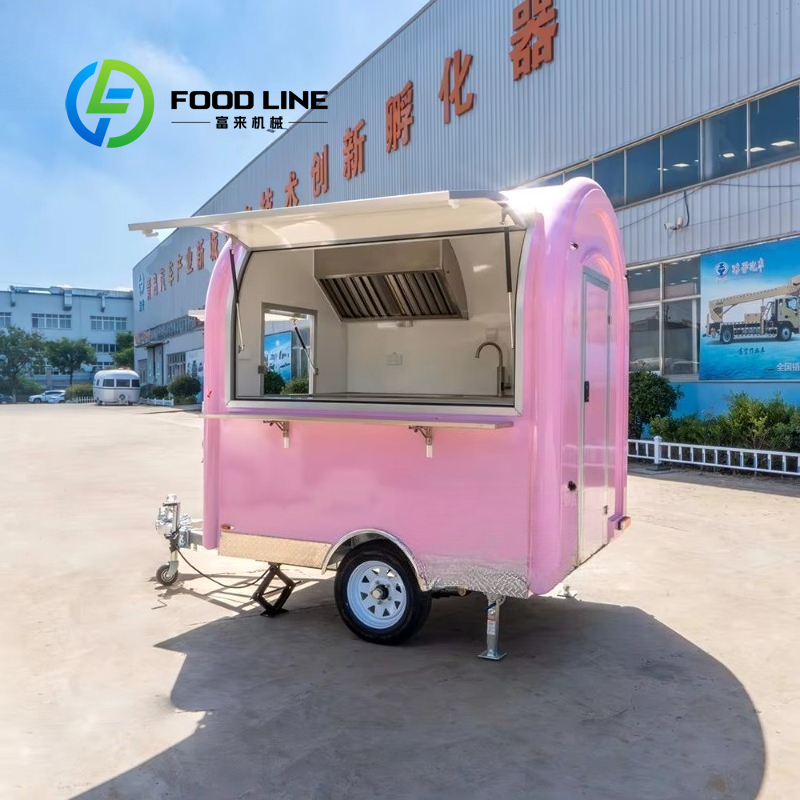 รถพ่วงขายอาหารมินิสีชมพูสไตล์ว - Food Snacks Catering บทวิจารณ์และราคา