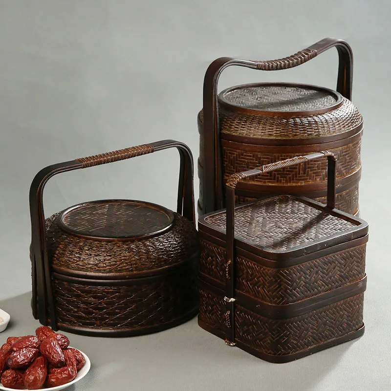 ตะกร้าปิกนิกไม้ไผ่พร้อมฝาปิด ก - Food Snacks Hamper บทวิจารณ์และราคา