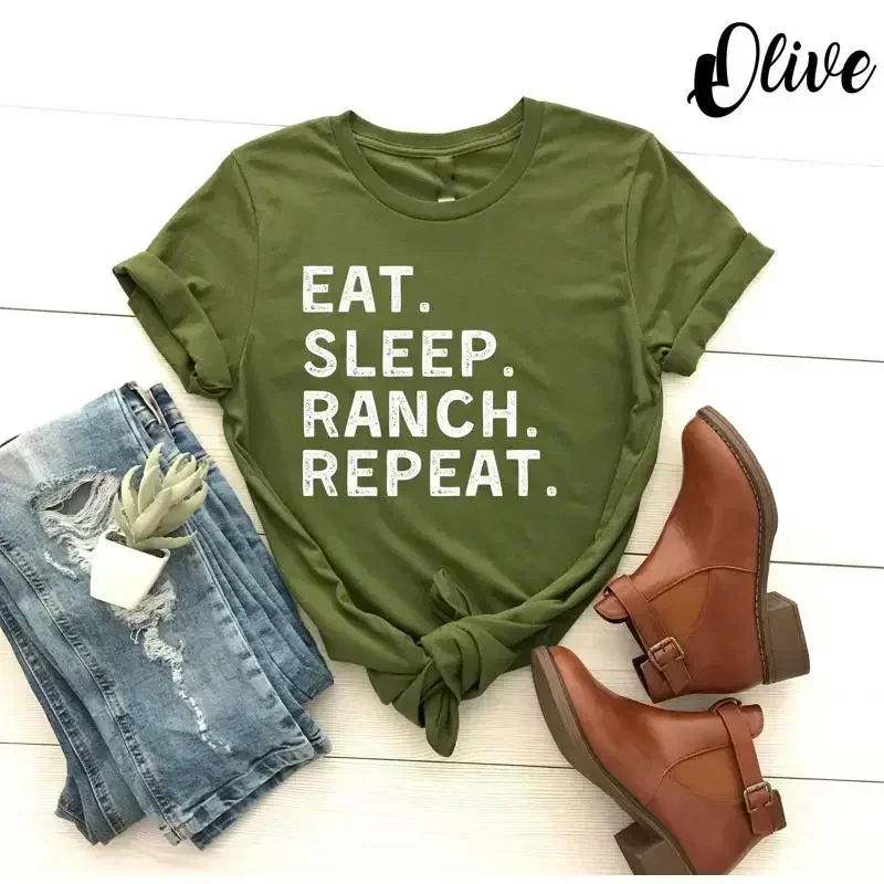 Eat Sleep Ranch RepeaT เสื้อยื - Foody Snacks บทวิจารณ์และราคา